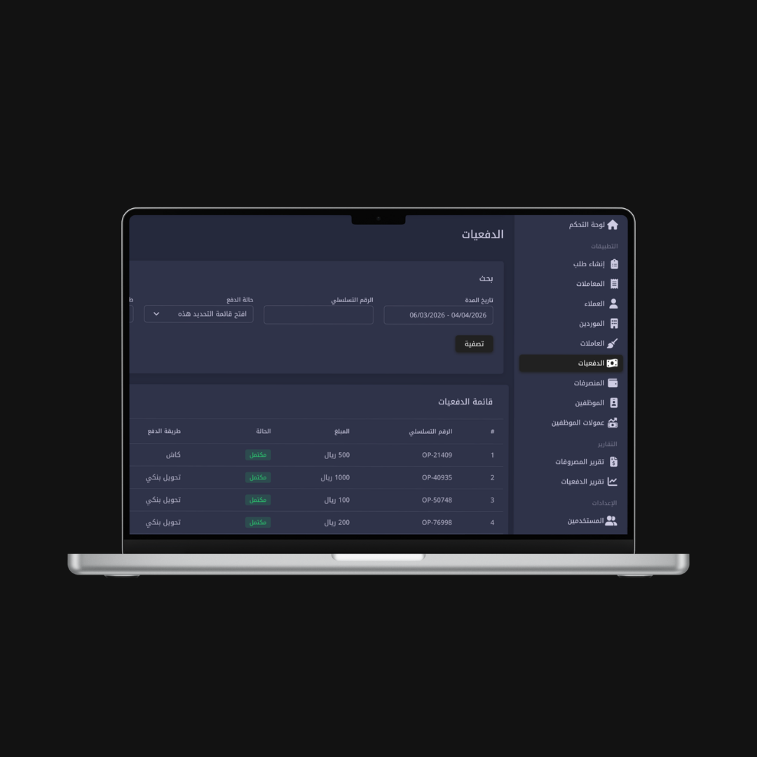 Housemaid Management ERP dashboard on laptop